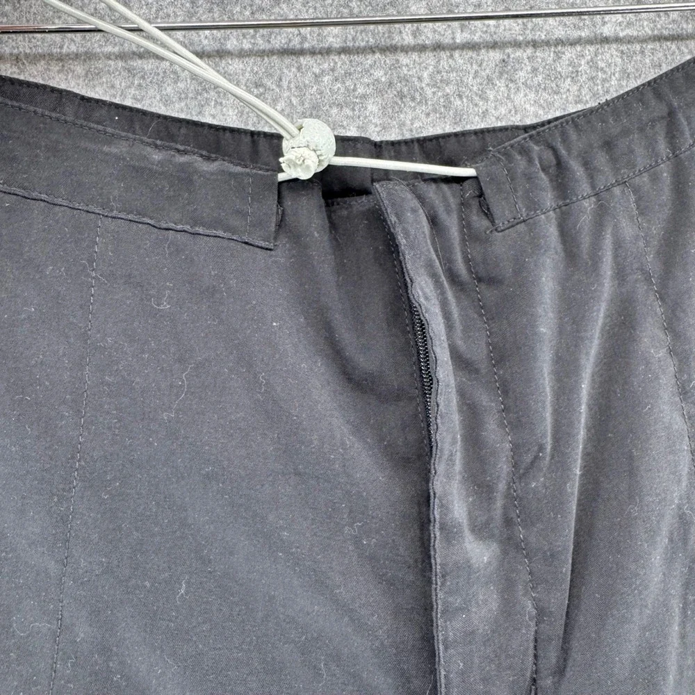 Y2K Nike Rain Pants Mens L Black Mesh Lined Button Hem Baggy  Outdoor